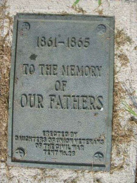 OAKLAND CEMETERY TO THE MEMORY OF OUR FATHERS MEMORIAL PLAQUE