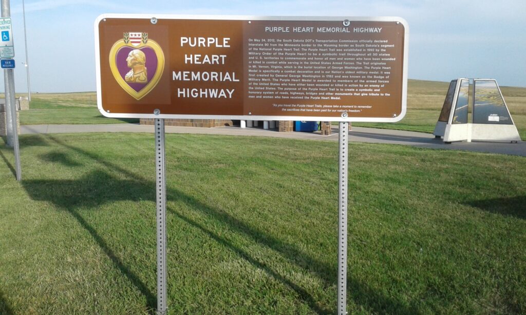 PURPLE HEART MEMORIAL HIGHWAY MARKER COMPLETE