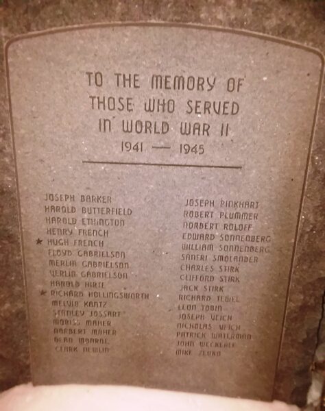 PEMBINE WORLD WAR II HONOR ROLL MEMORIAL