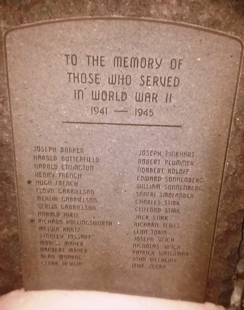 PEMBINE WORLD WAR II HONOR ROLL MEMORIAL