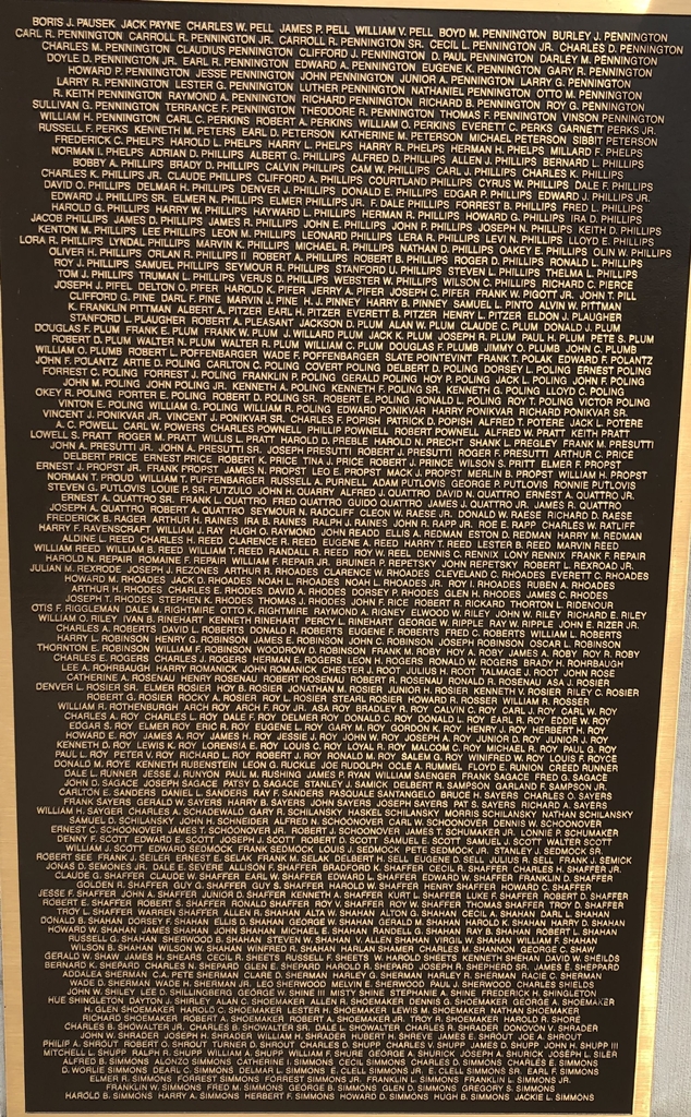 PARSONS ALL GAVE SOME, SOME GAVE ALL MEMORIAL PLAQUE E