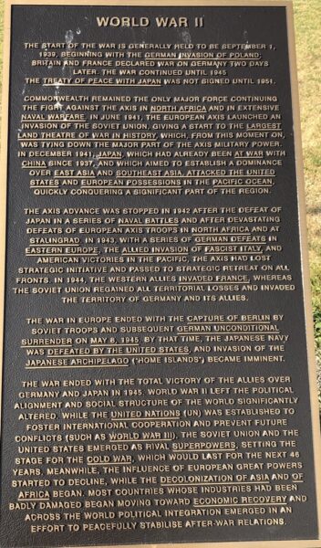 TERRA ALTA COMMUNITY HONOR ROLL MEMORIAL PLAQUE