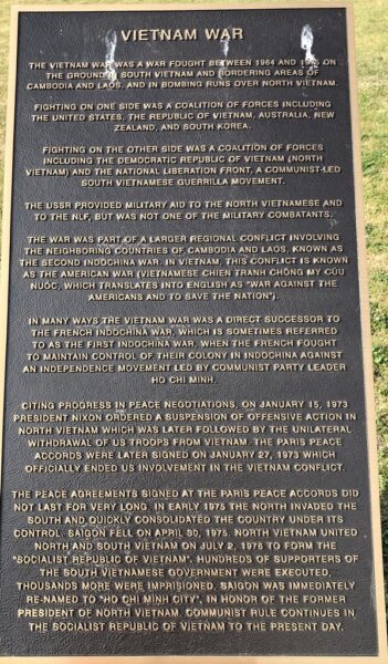 TERRA ALTA VIETNAM WAR MEMORIAL PLAQUE