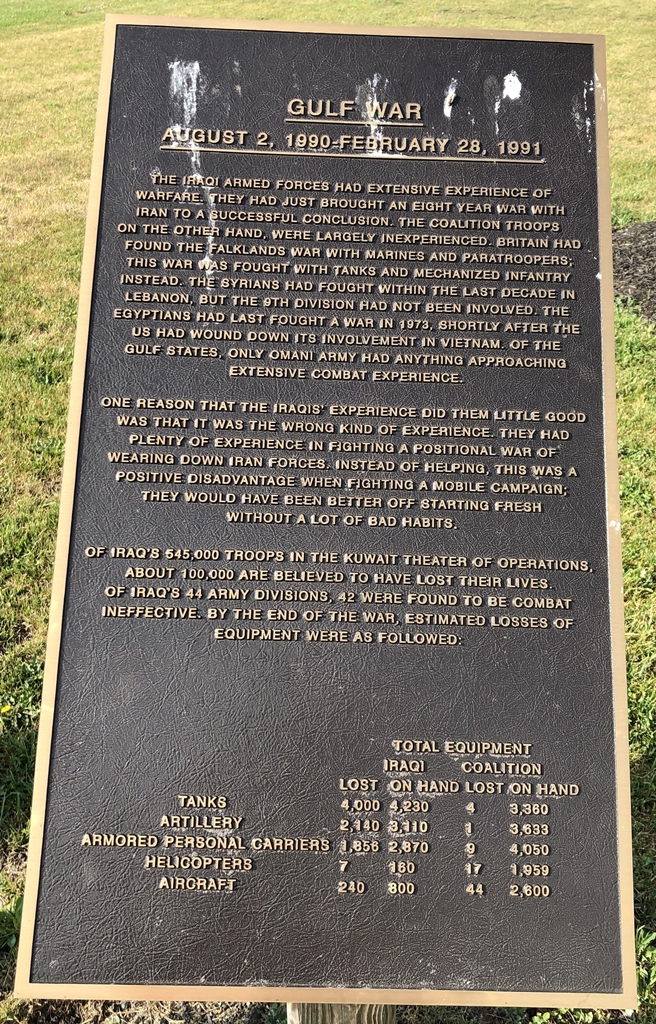 TERRA ALTA GULF WAR MEMORIAL PLAQUE