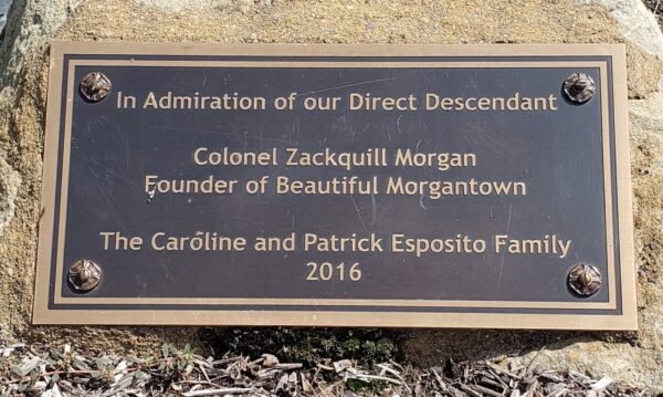 COLONEL ZACKQUILL MORGAN REVOLUTIONARY WAR MEMORILA PLAQUE