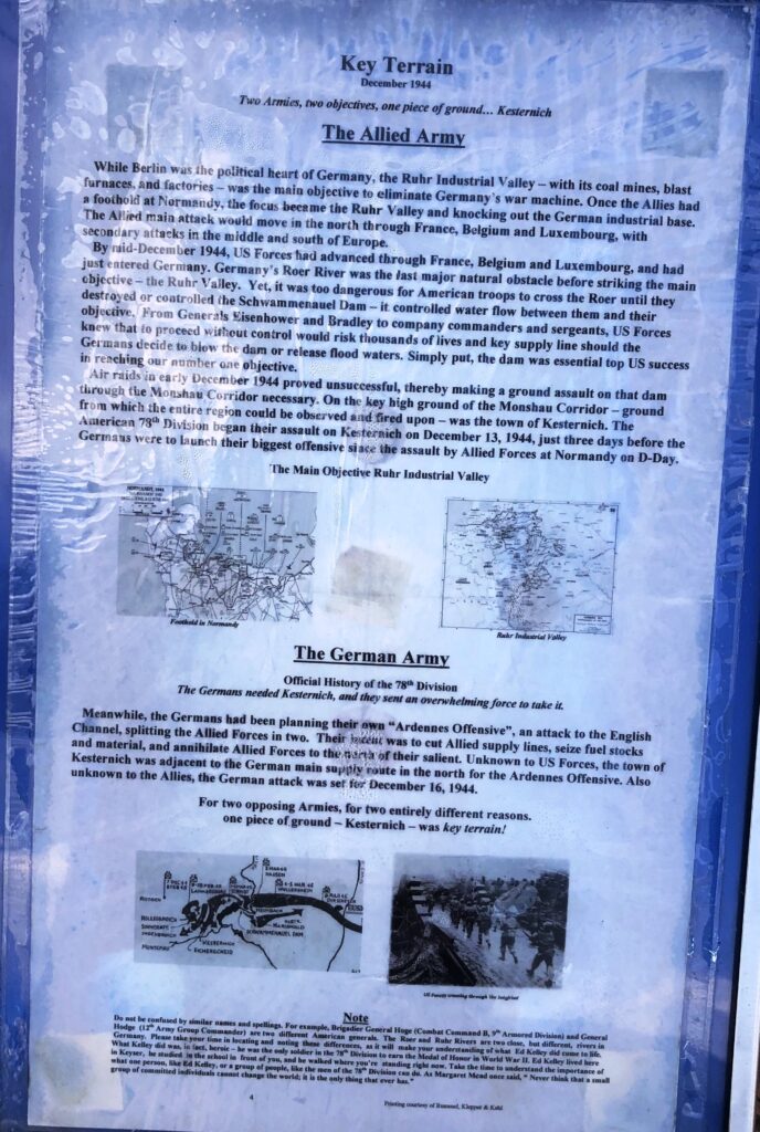 KEY TERRAIN TWO ARMIES, TWO OBJECTIVES WAR MEMORIAL PLAQUE