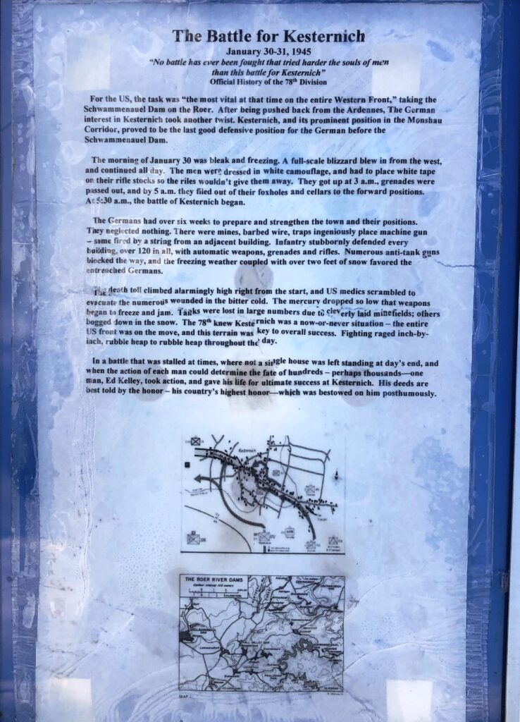 THE BATTLE FOR KESTERNICH WAR MEMORIAL PLAQUE