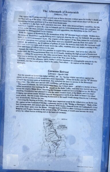 THE AFTERMATH OF KESTERNICH WAR MEMORIAL PLAQUE