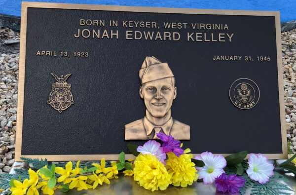 JONAH EDWARD KELLEY MEDAL OF HONOR WR MEMORIAL PLAQUE