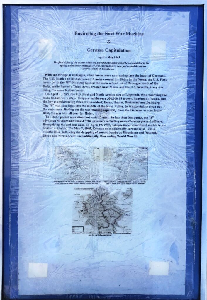 ENCIRCLING THE NAZI WAR MACHINE MEMORIAL PLAQUE