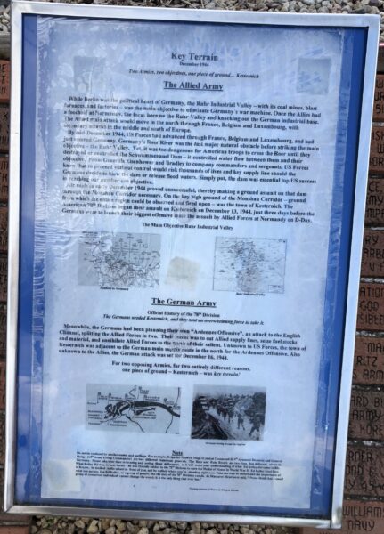 KEY TERRAIN THE ALLIED ARMY MEMORIAL PLAQUE