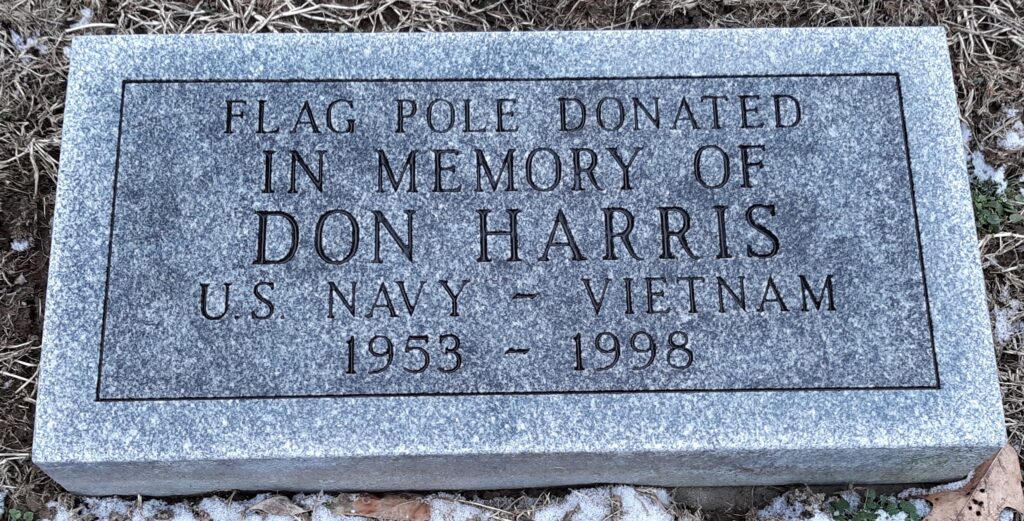 DON HARRIS WAR MEMORIAL FLAG POLE TABLET