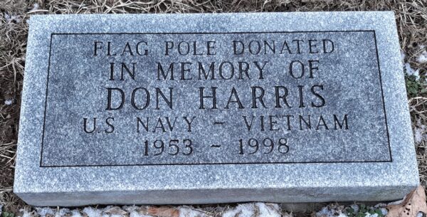 DON HARRIS WAR MEMORIAL FLAG POLE TABLET