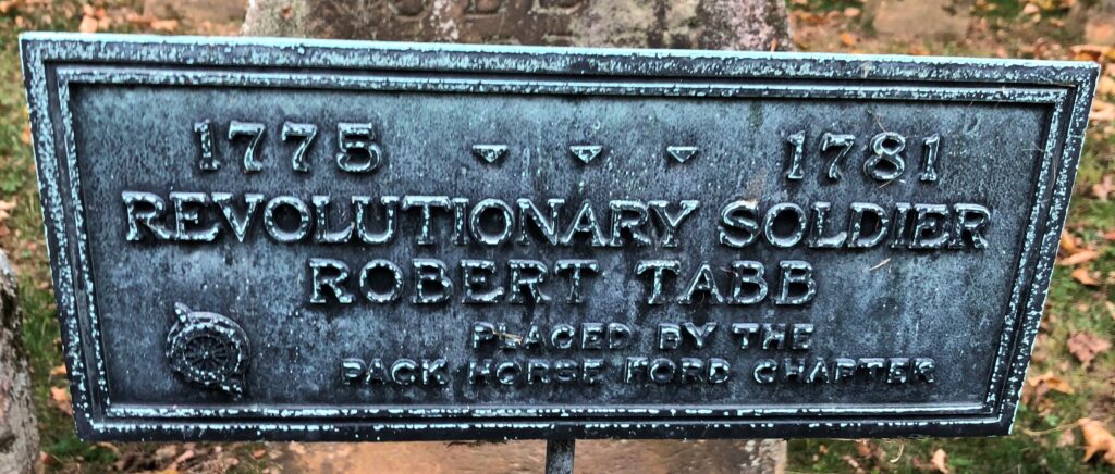 REVOLUTIONARY SOLDIER ROBERT TABB MEMORIAL PLAQUE