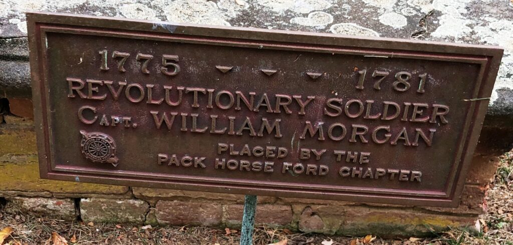 REVOLUTIONARY SOLDIER CAPT. WILLIAM MORGAN MEMORIAL PLAQUE