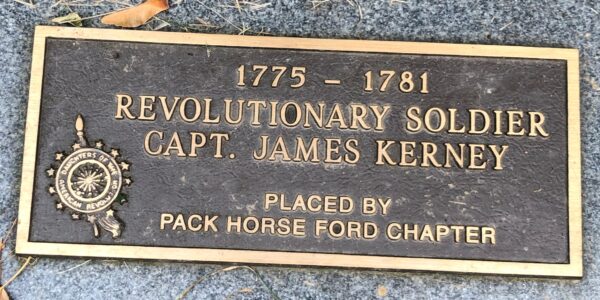 REVOUTIONARY SOLDIER CAPT. JAMES KERNEY MEMORIAL PLAQUE