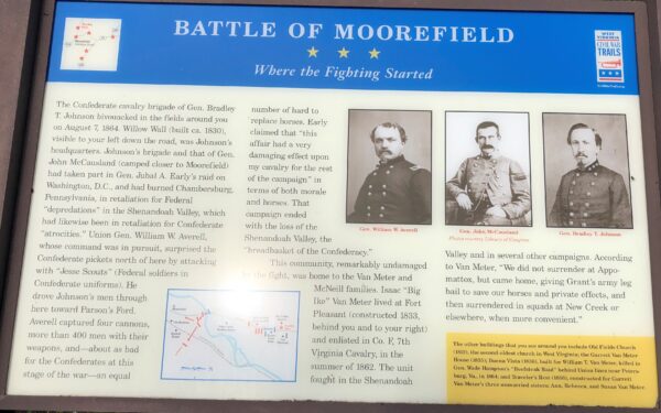 BATTLE OF MOOREFIELD WHERE THE FIGHTING STARTED MEMORIAL PANEL