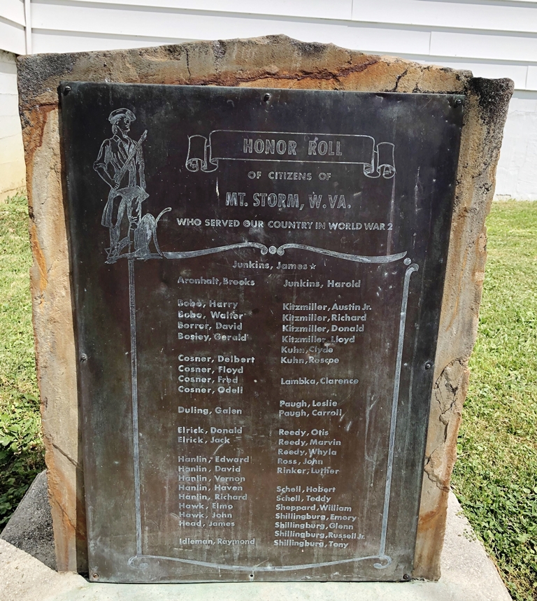 MT. STORM, W.. VA. WORLD WAR 2 HONOR ROLL MEMORIAL