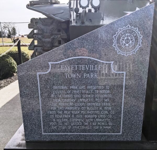 FAYETTEVILLE KOREAN WAR MEMORIAL TANK LEFT STONE