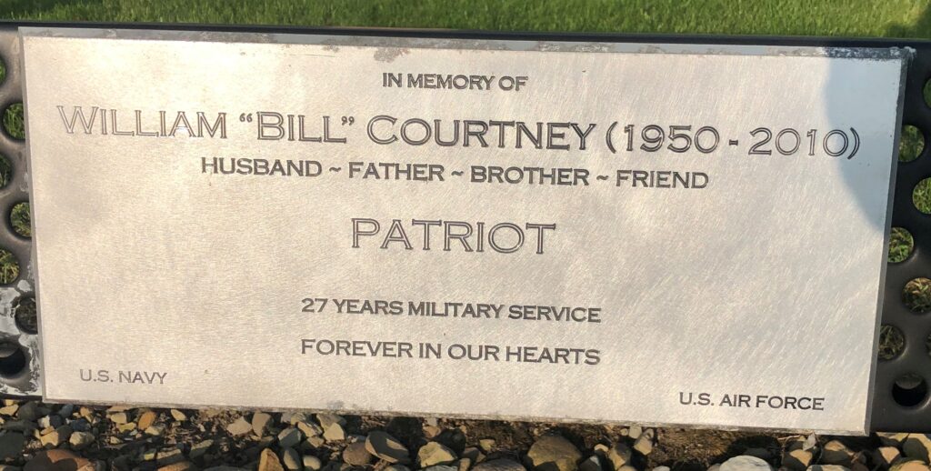 WILLIAM “BILL” COURTNEY PATRIOT MEMORIAL BENCH PLAQUE