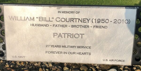 WILLIAM “BILL” COURTNEY PATRIOT MEMORIAL BENCH PLAQUE