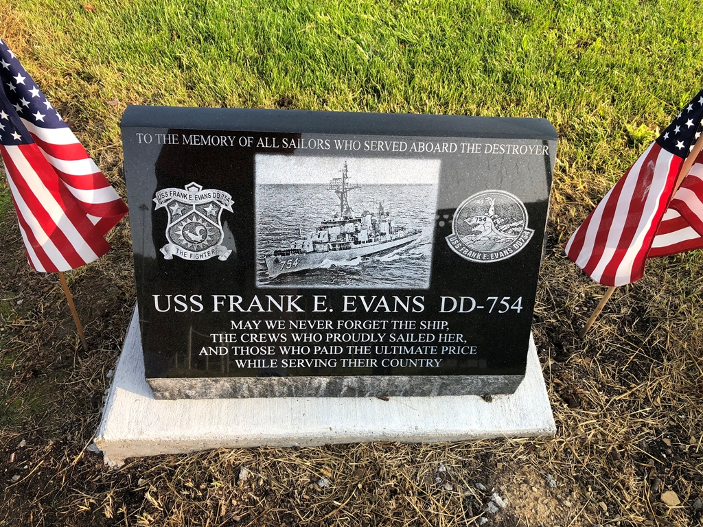 USS FRANK E. EVANS DD-754 MEMORIAL ANCHOR STONE