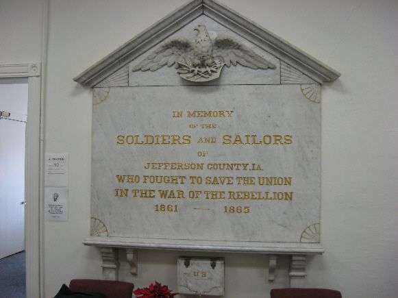 JEFFERSON COUNTY CIVIL WAR MEMORIAL MARBLE PLAQUE