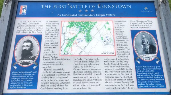 THE FIRST BATTLE OF KERNSTOWN MEMORIAL PLAQUE