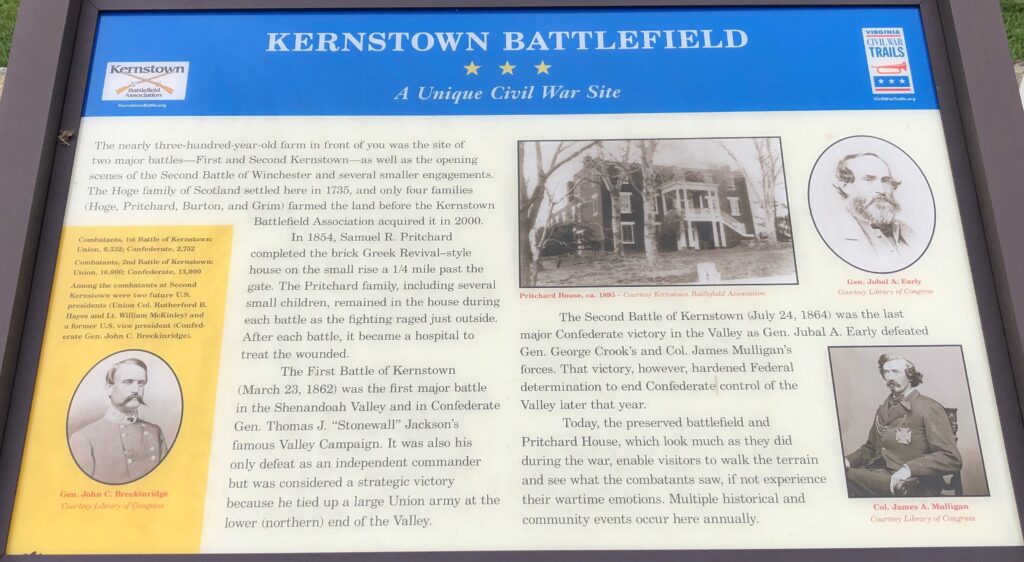 KERNSTOWN BATTLEFIELD A UNIQUE CIVIL WAR SITE MEMORIAL PANEL
