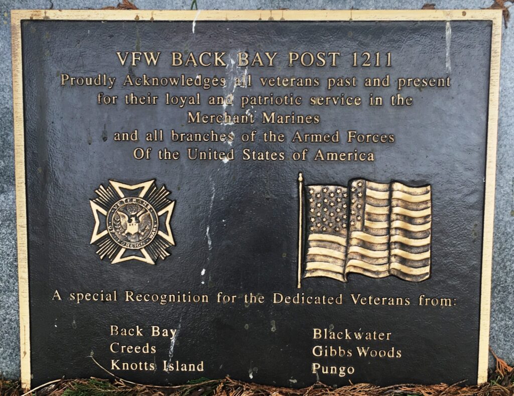 VFW BACK BAY POST 1211 MEMORIAL PLAQUE
