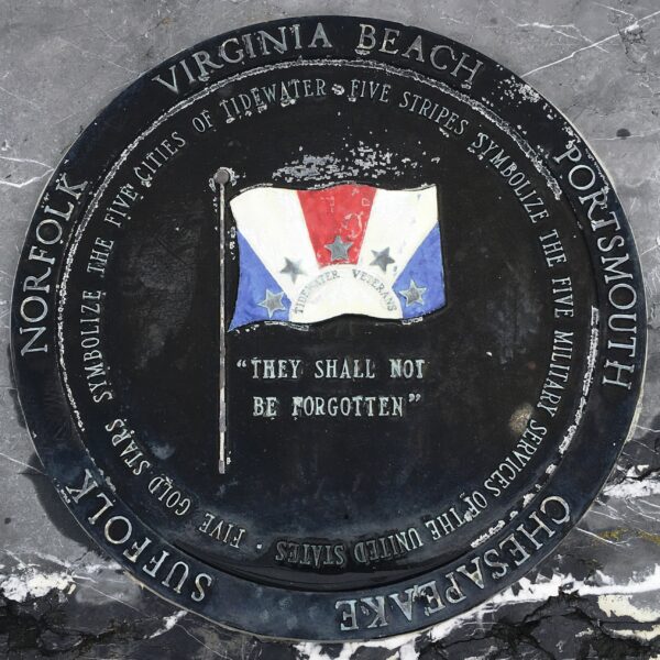 TIDEWATER VETERANS MEMORIAL  PLAQUE