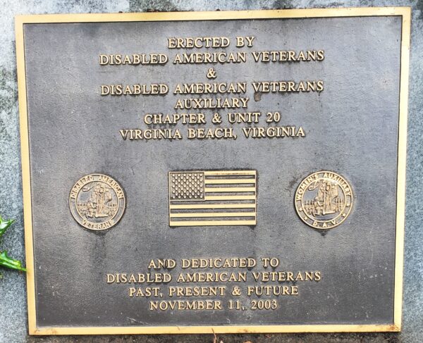 DISABLED AMERICAN VETERANS CHAPTER & UNIT 20 MEMORIAL