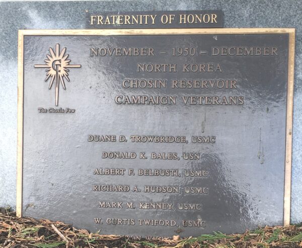 CHOSIN RESERVOIR CAMPAIGN VETERANS MEMORIAL PLAQUE