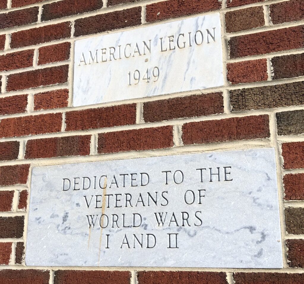 AMERICAN LEGION 1949 VETERANS OF WORLD WARS I AND II MEMORIAL