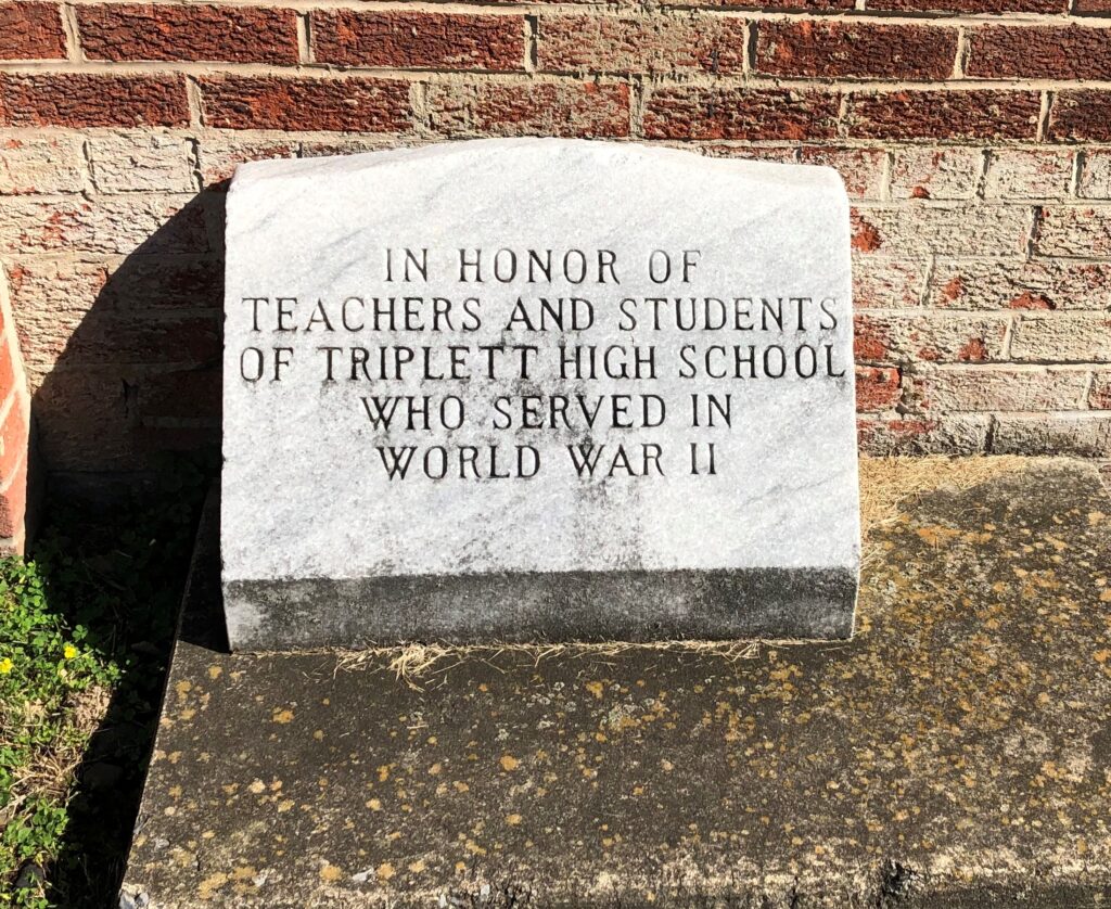 TRIPLETT HIGH SCHOOL WORLD WAR II MEMORIAL