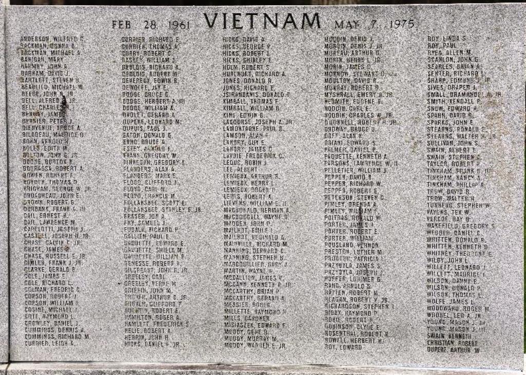 LONDONDERRY WAR VETERANS MEMORIAL RIGHT STONE