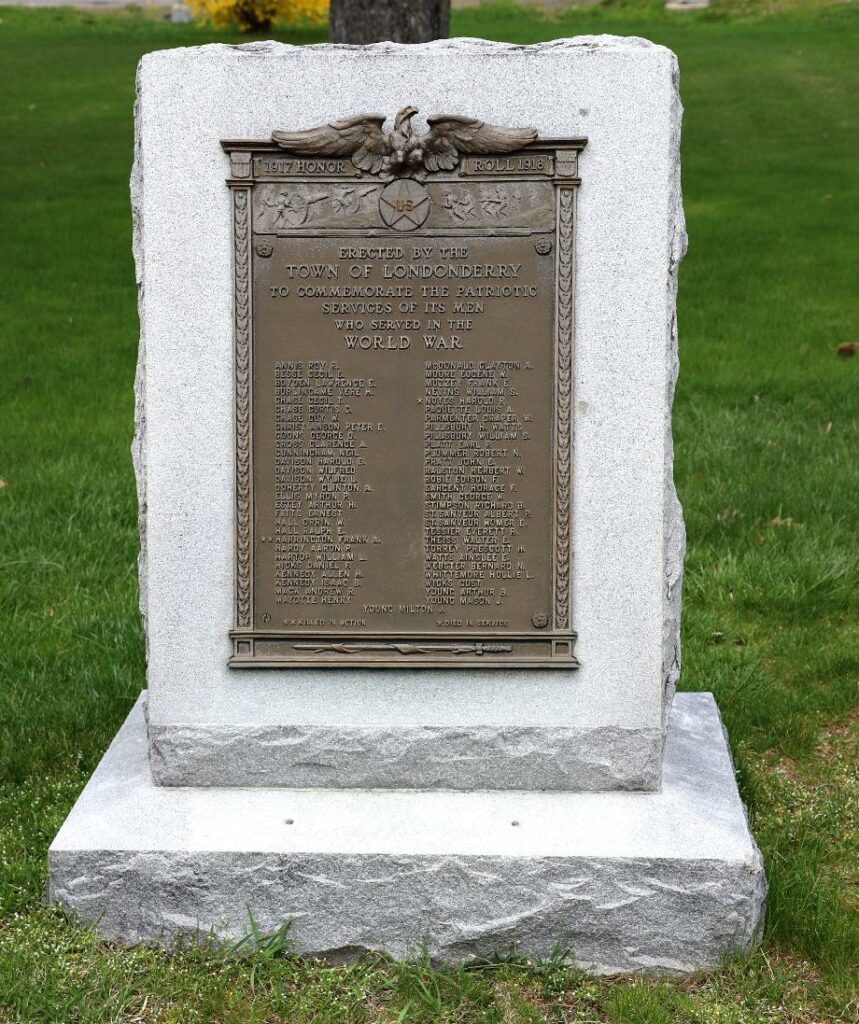 TOWN OF LONDONDERRY WORLD WAR MEMORIAL