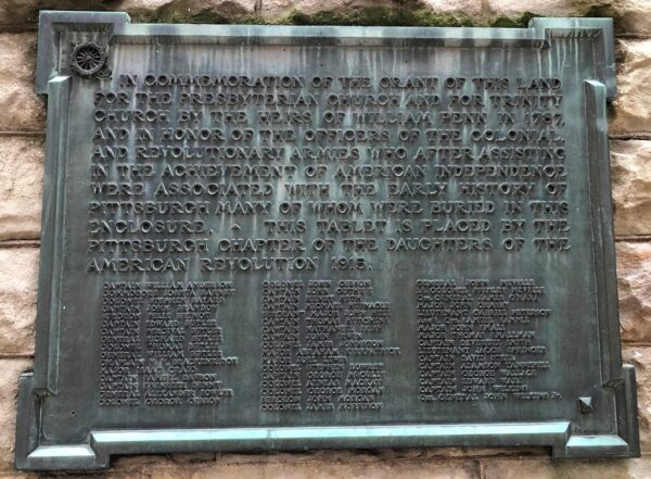 IN HONOR OF THE OFFICERS OF THE COLONIAL AND REVOLUTIONARY ARMIES MEMORIAL PLAQUE