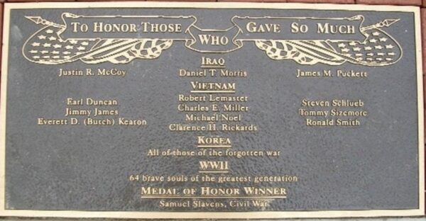 PIKE COUNTY THOSE WHO GAVE SO MUCH MEMORIAL PLAQUE