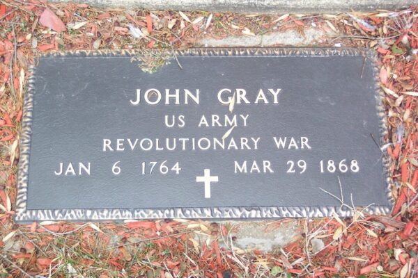 JOHN GRAY REVOLUTIONARY WAR MEMORIAL TABLET