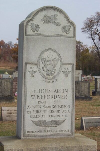 LT. JOHN ARLIN WINEFORDNER MEMORIAL CEMETERY STONE