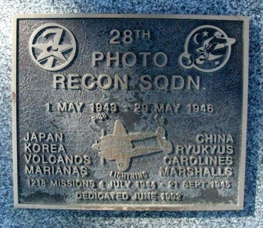 28TH PHOTO RECON SQDN WAR MEMORIAL PLAQUE