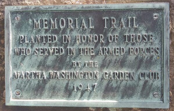 MARTHA WASHINGTON GARDEN CLUB MEMORIAL TRAIL