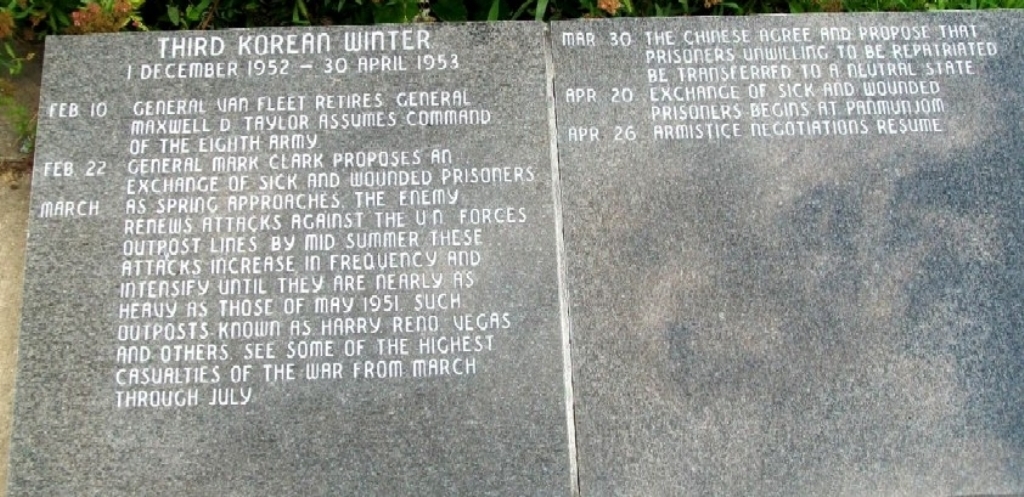 STATE OF OHIO KOREAN WAR MEMORIAL CHRONOLOGY TABLETS I