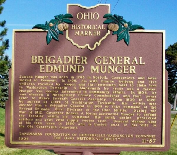 BRIGADIER GENERAL EDMOND MUNGER WAR MEMORIAL MARKER