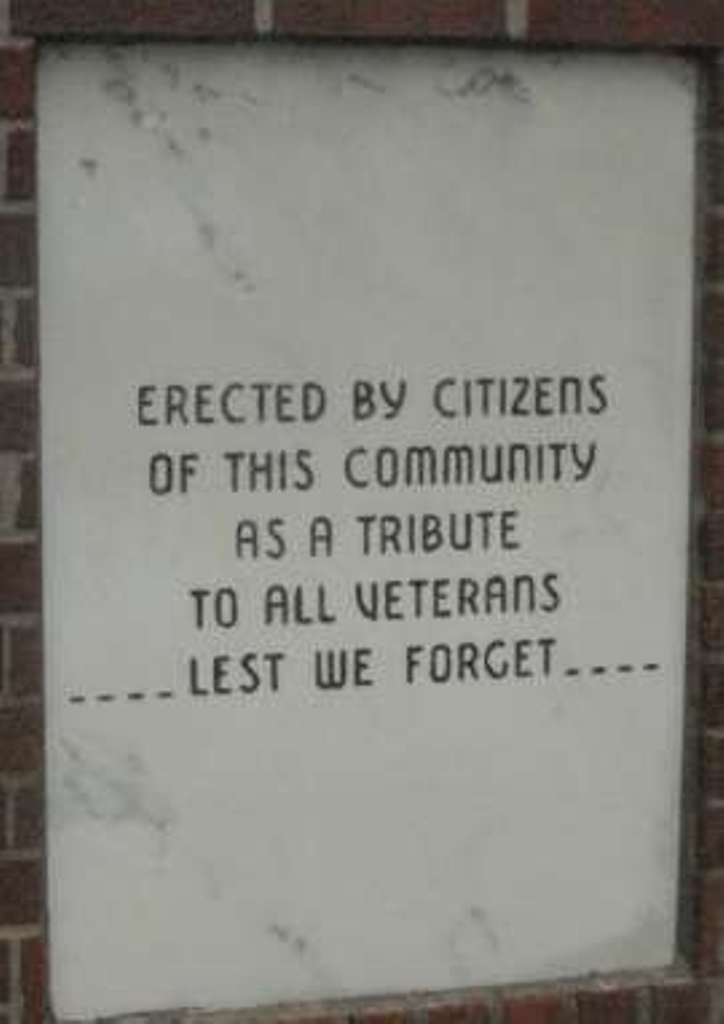 ROCKFORD ALL VETERANS MEMORIAL TABLET