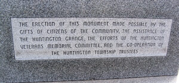 HUNTINGTON VETERANS MEMORIAL NARRATIVE STONE