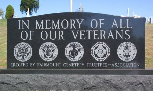 FAIRMOUNT CEMETERY ALL VETERANS MEMORIAL CLOSE-UP