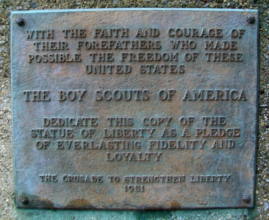 IRONTON REPLICA OF THE STATUE OF LIBERTY MEMORIAL PLAQUE