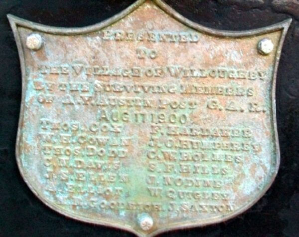 VILLAGE OF WILLOUGHBY CIVIL WAR MEMORIAL PLAQUE